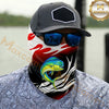 Maxcorners Fishing Red Flame Pattern 3D Neck Gaiter (12 Fish Species)