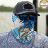 Maxcorners Fishing Jumping Water Splash Blue Pattern 3D Neck Gaiter (12 Fish Species)