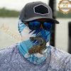 Maxcorners Fishing Jumping Water Splash Blue Pattern 3D Neck Gaiter (12 Fish Species)
