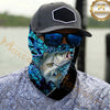 Maxcorners Fishing Graphic Dark Water Camouflage 3D Neck Gaiter (12 Fish Species)