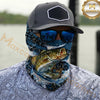 Maxcorners Fishing Camoflage Water Splash 3D Neck Gaiter (12 Fish Species)
