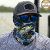 Maxcorners Fishing Camoflage Water Splash 3D Neck Gaiter (12 Fish Species)