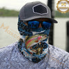 Maxcorners Fishing Camoflage Water Splash 3D Neck Gaiter (12 Fish Species)