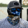 Maxcorners Fishing Flame Dark Blue Luxury Pattern 3D Neck Gaiter (12 Fish Species)