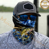 Maxcorners Fishing Flame Dark Blue Luxury Pattern 3D Neck Gaiter (12 Fish Species)