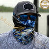Maxcorners Fishing Flame Dark Blue Luxury Pattern 3D Neck Gaiter (12 Fish Species)