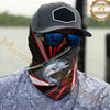 Maxcorners Fishing Red White Graphic 3D Neck Gaiter (12 Fish Species)