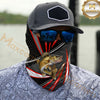 Maxcorners Fishing Red White Graphic 3D Neck Gaiter (12 Fish Species)