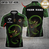 Maxcorners Fierce Green Serpent Dartboard Men's Darts Team Shirt - Custom Name For Players LM2206