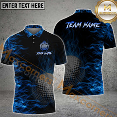 Maxcorners Golf Ball Fire Multicolor Personalized Name, Team Name 3D Shirt