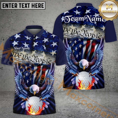 Maxcorners Golf We the People Customized Name, Team Name 3D Hawaiian Shirt