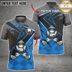 Maxcorners Golf Funny Angry Ball Multicolor Personalized Name, Team Name 3D Shirt