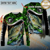 Maxcorners Fishing Green Smoke Splash Sun Protection Personalized Name, Team Name Long Sleeve Shirt