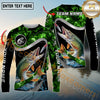 Maxcorners Fishing Green Smoke Splash Sun Protection Personalized Name, Team Name Long Sleeve Shirt