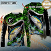 Maxcorners Fishing Green Smoke Splash Sun Protection Personalized Name, Team Name Long Sleeve Shirt