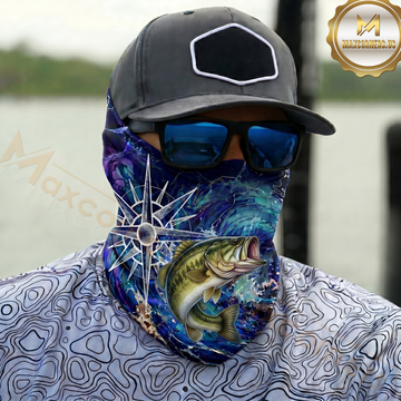 Maxcorners Fishing Electric Wave Splash 3D Neck Gaiter (13 Fish Species)