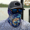 Maxcorners Fishing Electric Wave Splash 3D Neck Gaiter (13 Fish Species)