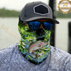 Maxcorners Fishing Neon Green Honeycomb Water Splash 3D Neck Gaiter (13 Fish Species)