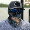 Maxcorners Fishing Dark Hexagon Texture Smoke 3D Neck Gaiter (13 Fish Species)
