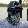 Maxcorners Fishing Dark Hexagon Texture Smoke 3D Neck Gaiter (13 Fish Species)