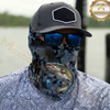 Maxcorners Fishing Dark Hexagon Texture Smoke 3D Neck Gaiter (13 Fish Species)