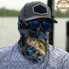 Maxcorners Fishing Dark Hexagon Texture Smoke 3D Neck Gaiter (13 Fish Species)