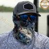 Maxcorners Fishing Dark Hexagon Texture Smoke 3D Neck Gaiter (13 Fish Species)