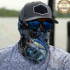 Maxcorners Fishing Dark Hexagon Texture Smoke 3D Neck Gaiter (13 Fish Species)