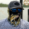 Maxcorners Fishing Black Khaki Camoflage 3D Neck Gaiter (13 Fish Species)