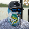 Maxcorners Fishing Hook Line Ocean Bubble 3D Neck Gaiter (13 Fish Species)