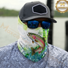 Maxcorners Fishing Green Camo Water Splash 3D Neck Gaiter (13 Fish Species)