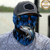 Maxcorners Fishing Blue Flame Pattern 3D Neck Gaiter (13 Fish Species)