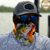 Maxcorners Fishing Fire Flame Background 3D Neck Gaiter (13 Fish Species)