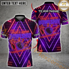 Maxcorners Bowling Neon Strike Personalized Name 3D Unisex Shirt
