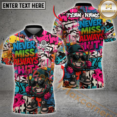 Maxcorners Darts “Never Miss, Always Hit” Dartboard Street Multicolor Customized Name, Team Name 3D Shirts