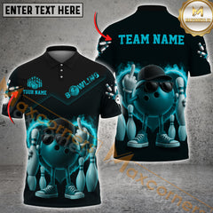 Maxcorners Bowling Funny Strike With Attitude Multicolor Customized Name, Team Name 3D Shirts