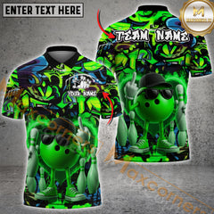 Maxcorners Street Bowling Attitude Graffiti Pattern Multicolor Customized Name, Team Name 3D Shirts
