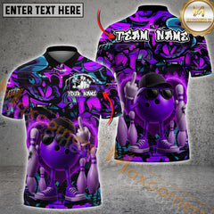 Maxcorners Street Bowling Attitude Graffiti Pattern Multicolor Customized Name, Team Name 3D Shirts