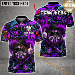 Maxcorners Darts Flaming Dartboard Attitude Graffiti Pattern Multicolor Customized Name, Team Name 3D Shirts
