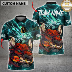 Maxcorners Lightning Bull Darts Multicolor Customized Name, Team Name 3D Shirts