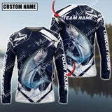 Maxcorners Chinook Fishing Jersey Blue Water Sun Protection Personalized Name, Team Name Long Sleeve Shirt