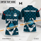 Maxcorners Strike Force Bowling Jersey Multicolor Option Customized Name, Team Name 3D Polo Shirt