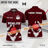 Maxcorners Strike Force Bowling Jersey Multicolor Option Customized Name, Team Name 3D Polo Shirt