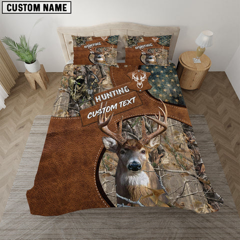 Maxcorners Custom Text Deer Hunting Bedding Set 3D All Over Printed