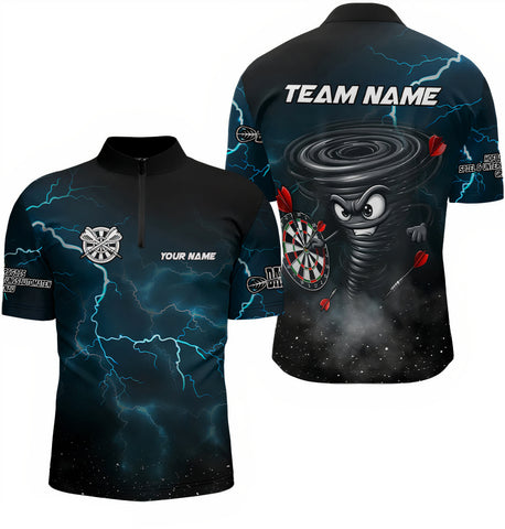 Maxcorners Personalized Thunder Lightning Tornado Custom Funny Dart Shirts Cool Dart Team Jerseys For  Frank Patrick