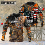 Maxcorners Deer Hunting Wild Pursuit Orange Camouflage Pattern Custom Name Shirt 3D All Over Printed Clothes