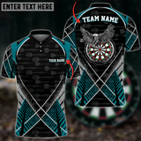 Maxcorners Darts Eagle Cross Pattern Personalized Name, Team Name Unisex 3D Polo Shirt