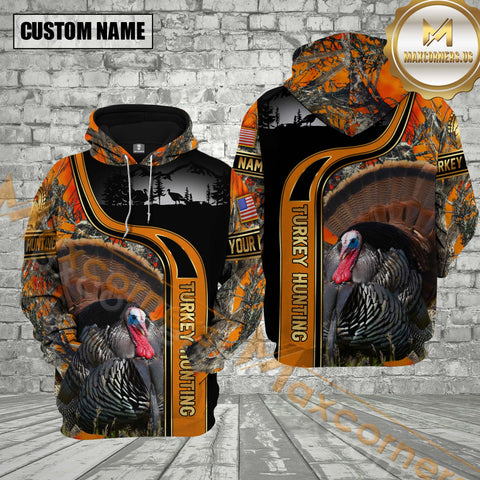 Maxcorners Premium Turkey Hunting Camo Pullover 3D Full Print Hoodie Best Gift For Hunter
