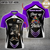 Maxcorners Billiard 8-Ball Pool Shut Up and Shoot Multicolor Customized Name, Team Name 3D Shirt