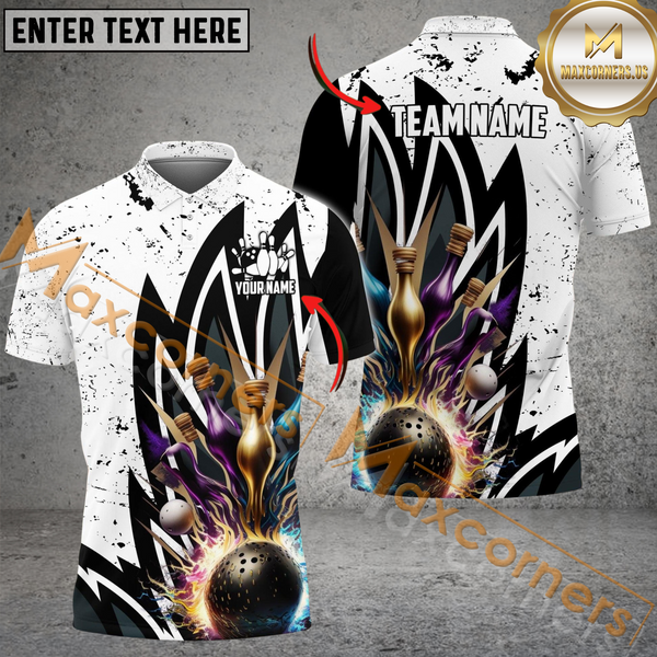 Maxcorners Wing Pattern Bowling Jersey Personalized Name, Team Name 3D Shirt